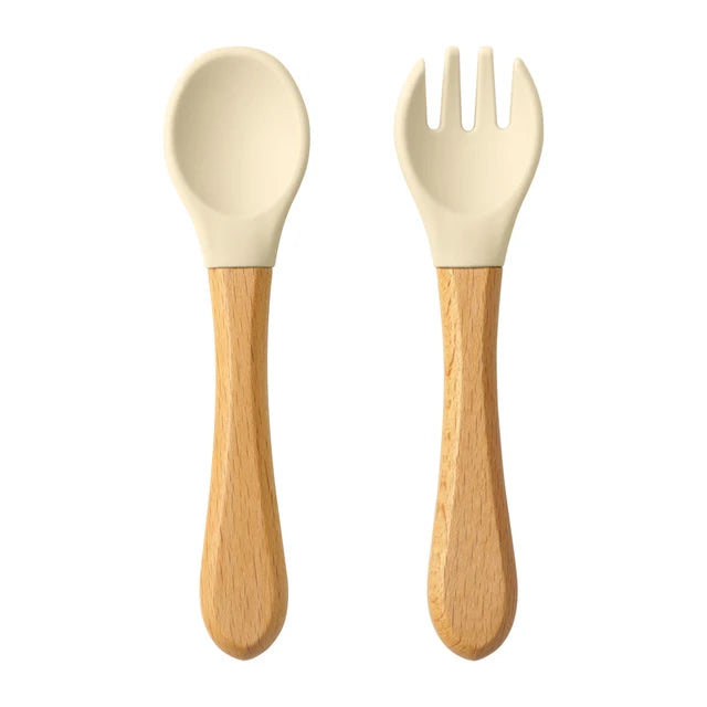 Wooden Handle Silicone Cutlery Set