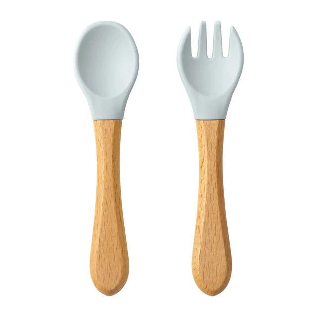 Wooden Handle Silicone Cutlery Set