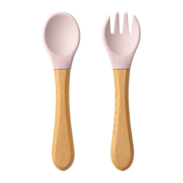 Wooden Handle Silicone Cutlery Set