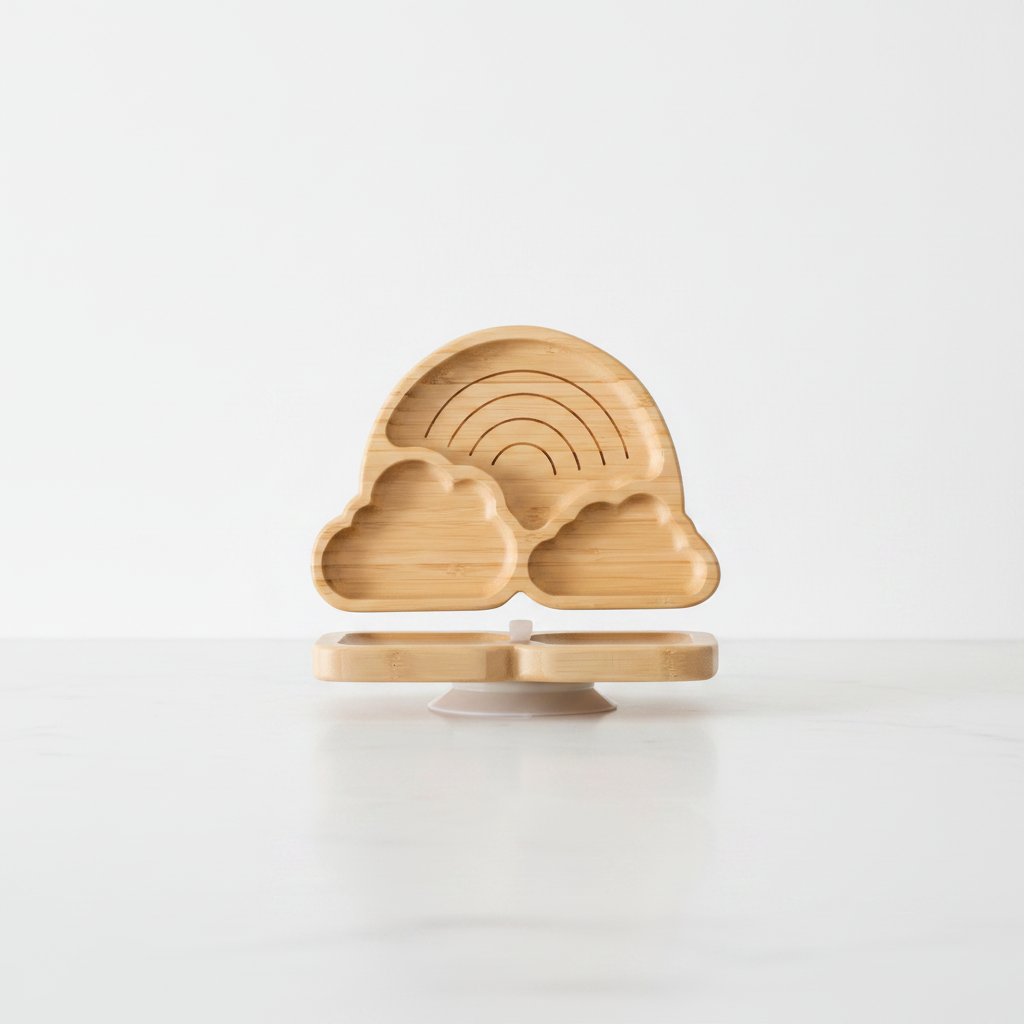 Bamboo Plate with Silicone Suction