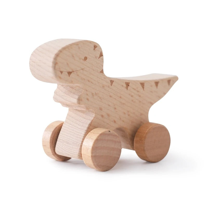 Beech Wood Dinosaur Toy Car