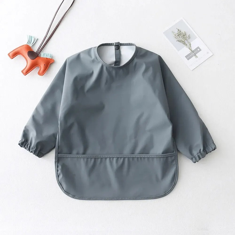 Infant Feeding Bib With Long Sleeves