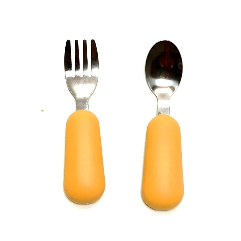 Stainless Steel and Silicone Cutlery Set