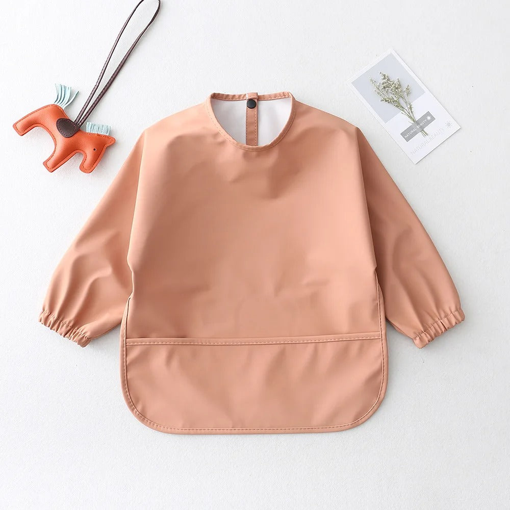 Infant Feeding Bib With Long Sleeves