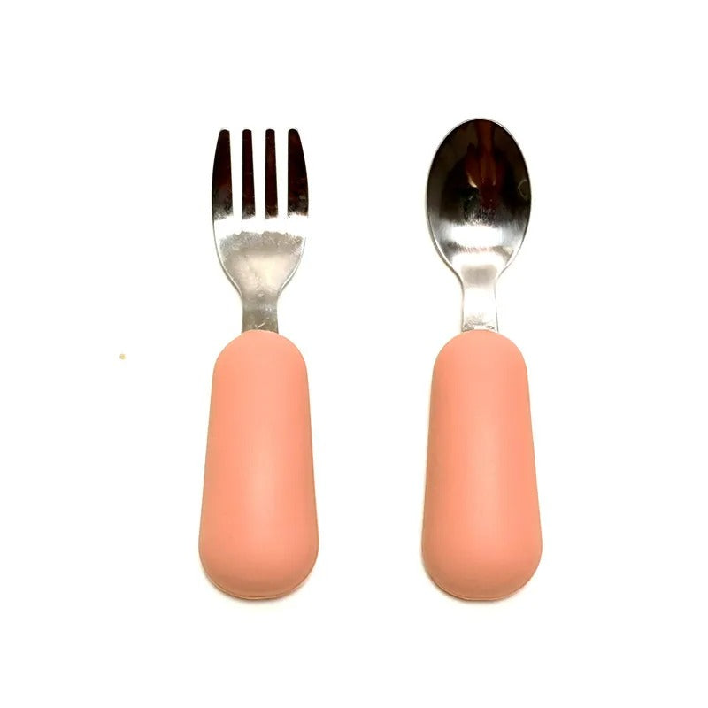 Stainless Steel and Silicone Cutlery Set