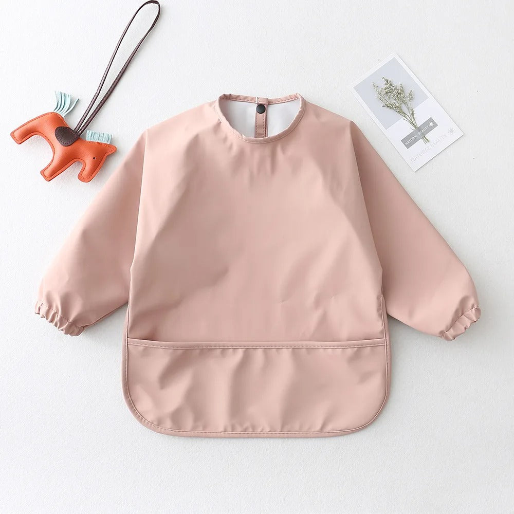 Infant Feeding Bib With Long Sleeves