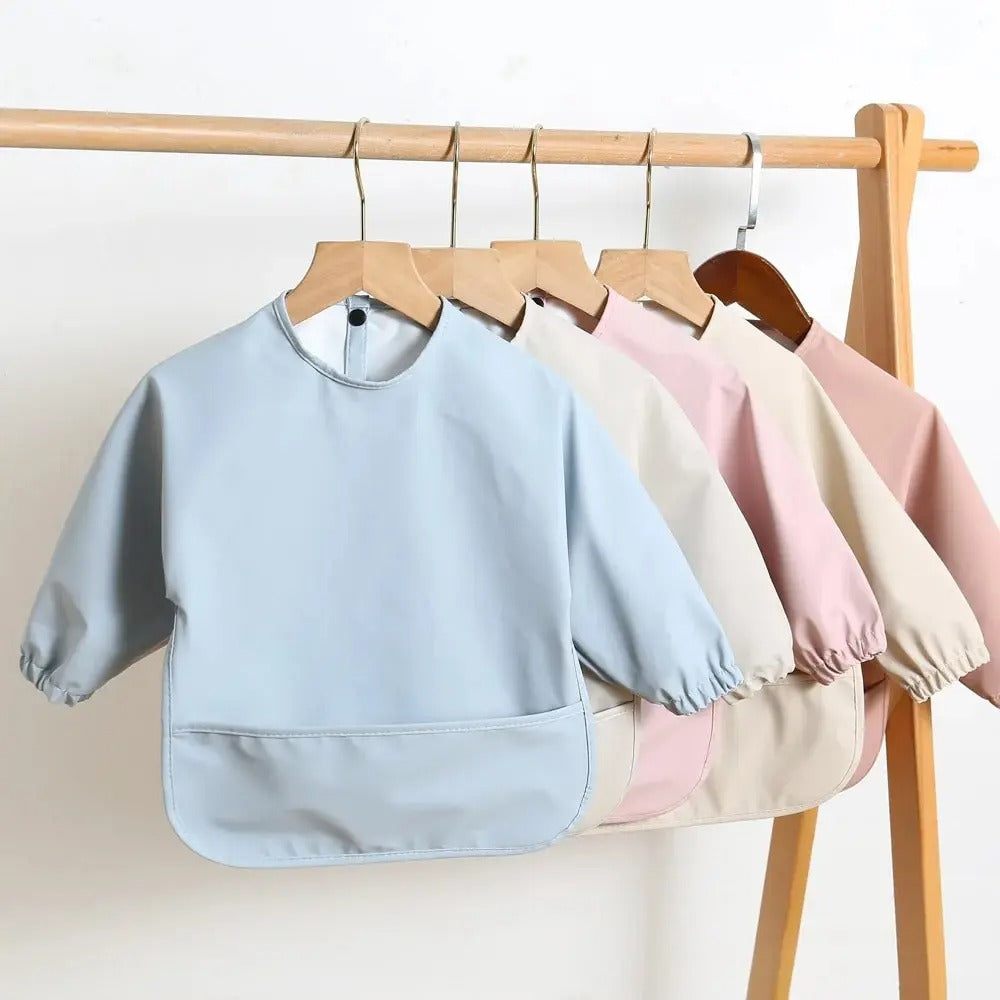 Infant Feeding Bib With Long Sleeves