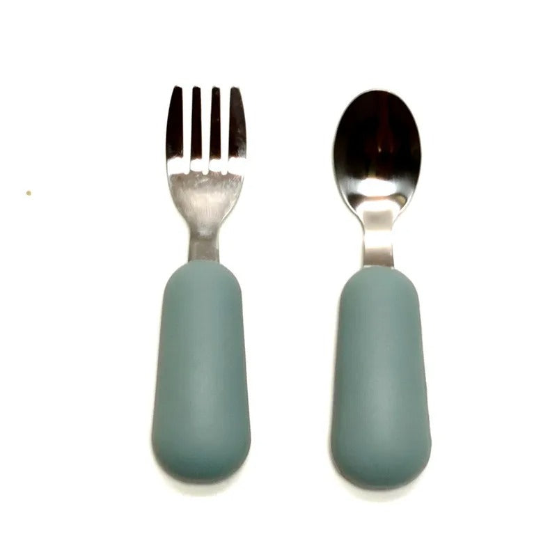 Stainless Steel and Silicone Cutlery Set