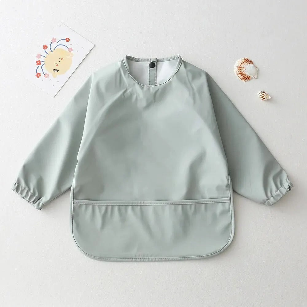 Infant Feeding Bib With Long Sleeves