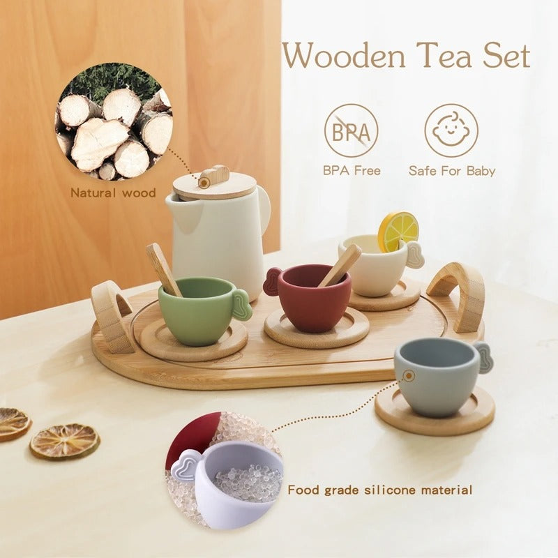 Wood and Silicone Play Afternoon Tea Set