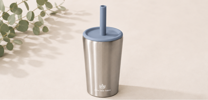 Stainless Steel Cup with Silicone Lid & Straw