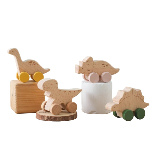 Beech Wood Dinosaur Toy Car