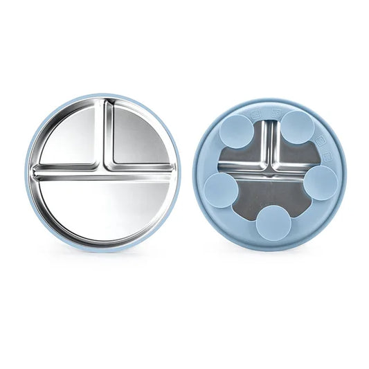 Stainless Steel Sectioned Plate with Silicone Suction Base