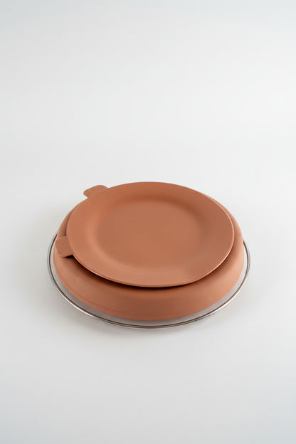 Stainless Steel Plate with Divider and Silicone Sleeve