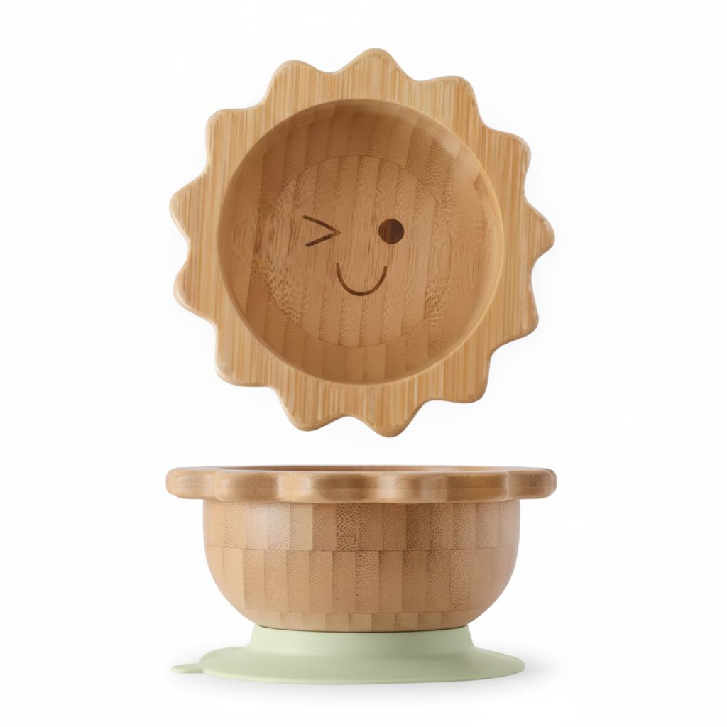 Bamboo Bowl with Silicone Suction