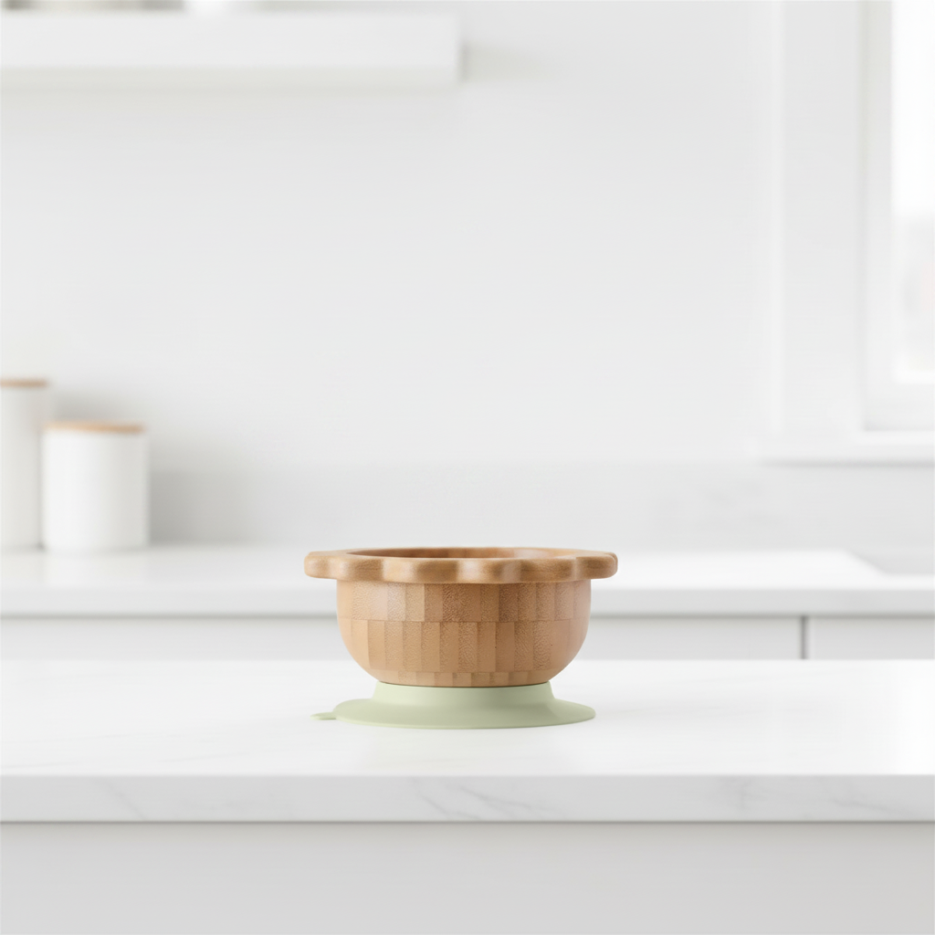 Bamboo Bowl with Silicone Suction