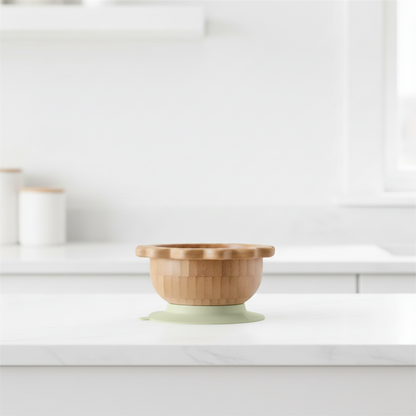 Bamboo Bowl with Silicone Suction