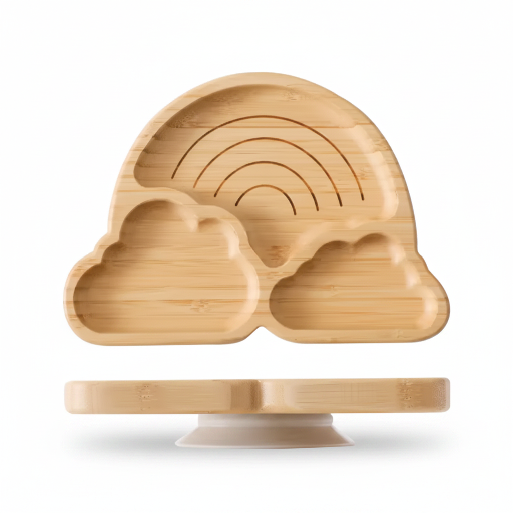 Bamboo Plate with Silicone Suction