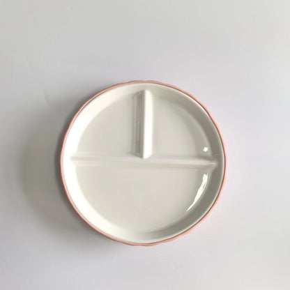Porcelain Plate with Divider and Silicone Sleeve