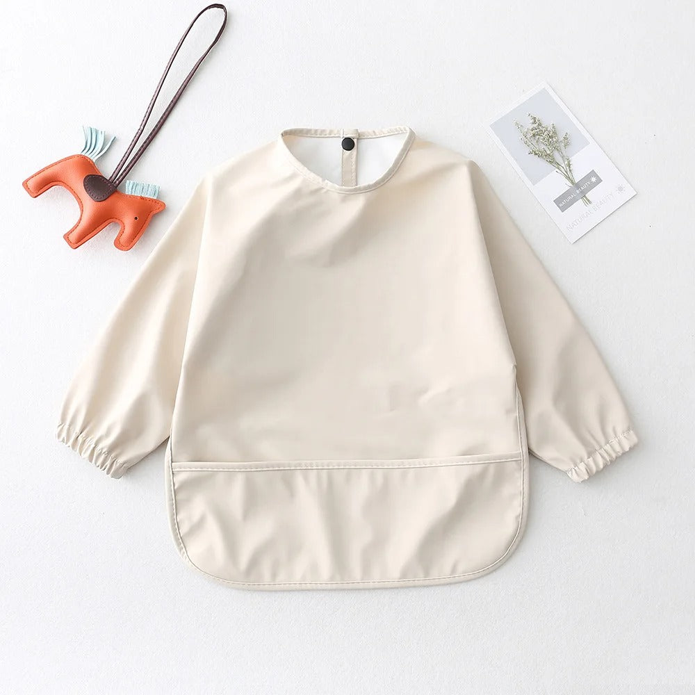 Infant Feeding Bib With Long Sleeves