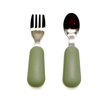 Stainless Steel and Silicone Cutlery Set