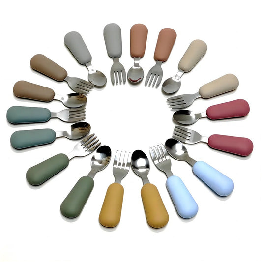 Stainless Steel and Silicone Cutlery Set