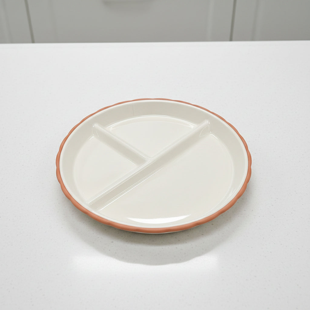 Porcelain Plate with Divider and Silicone Sleeve