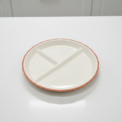 Porcelain Plate with Divider and Silicone Sleeve