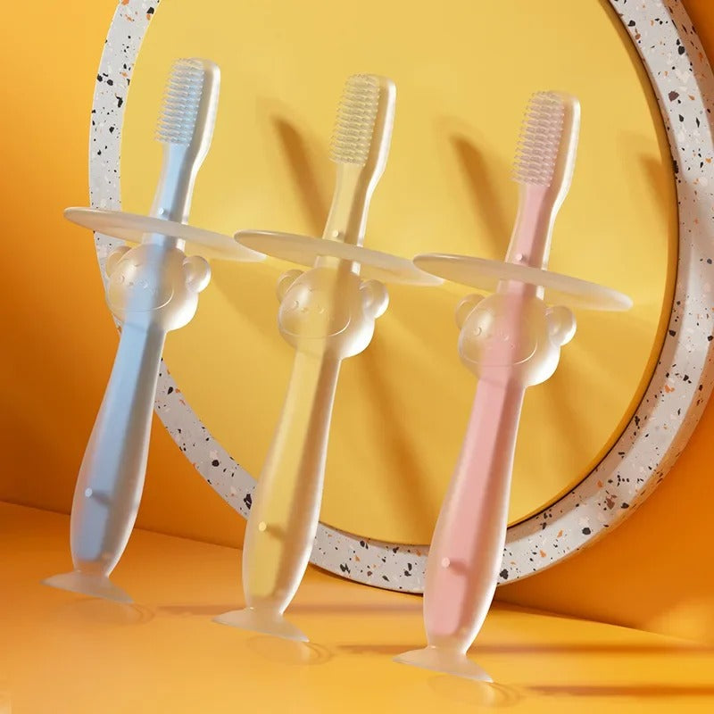 Soft Handle Flexible Silicone Baby Toothbrush