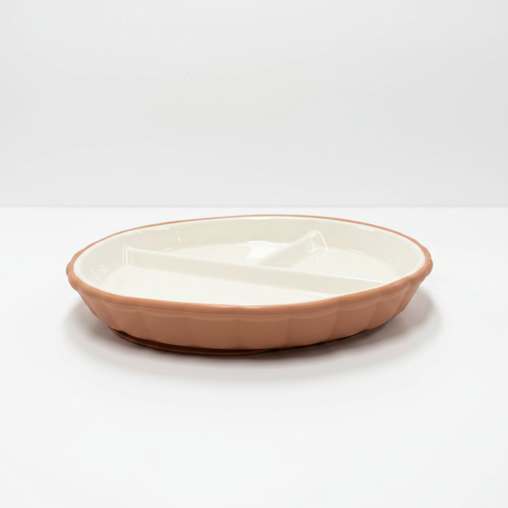Porcelain Plate with Divider and Silicone Sleeve