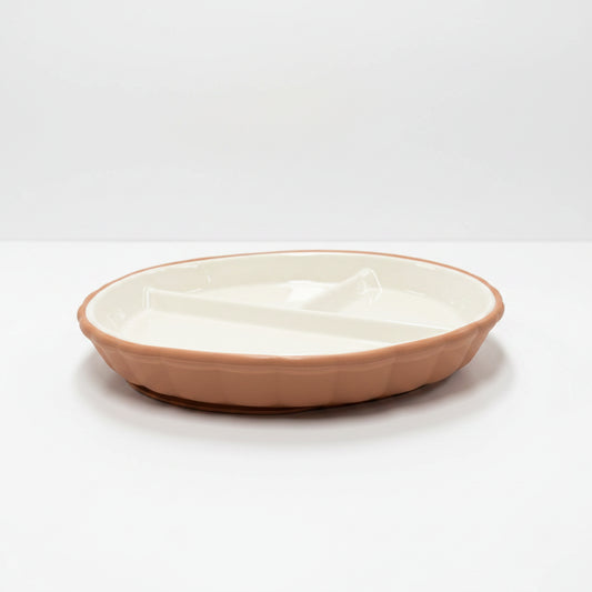 Porcelain Plate with Divider and Silicone Sleeve