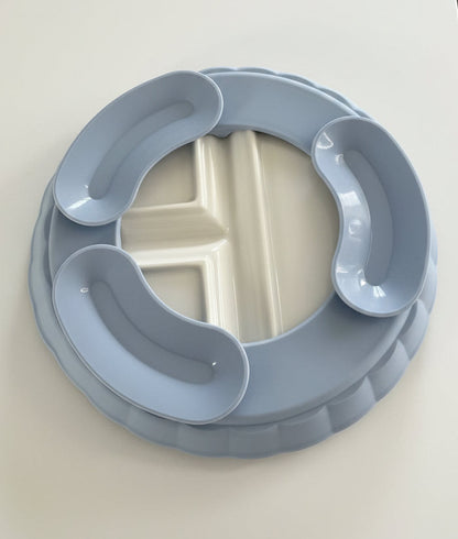 Porcelain Plate with Divider and Silicone Sleeve
