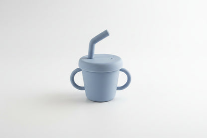 Stainless Steel and Silicone Cup with Straw