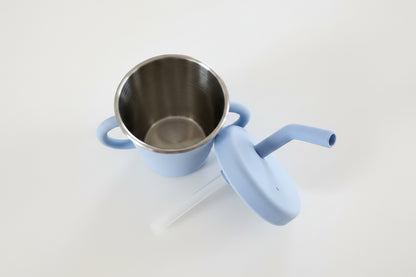 Stainless Steel and Silicone Cup with Straw