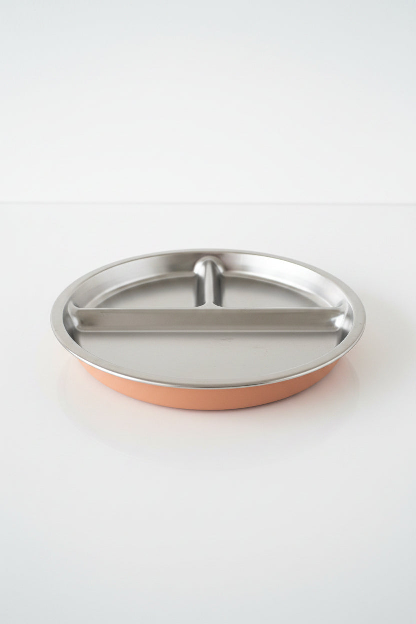 Stainless Steel Plate with Divider and Silicone Sleeve