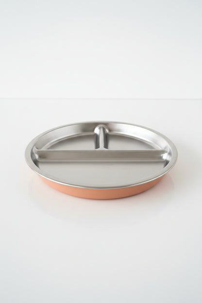 Stainless Steel Plate with Divider and Silicone Sleeve